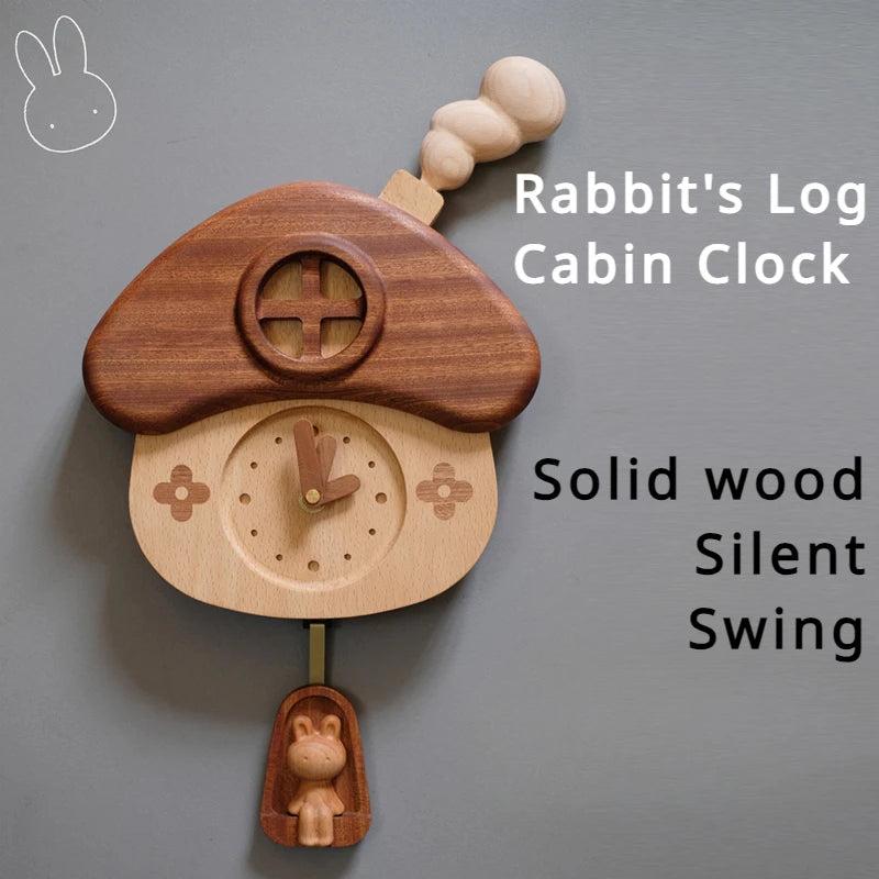 Cute Kids Room Wall Clock Wooden