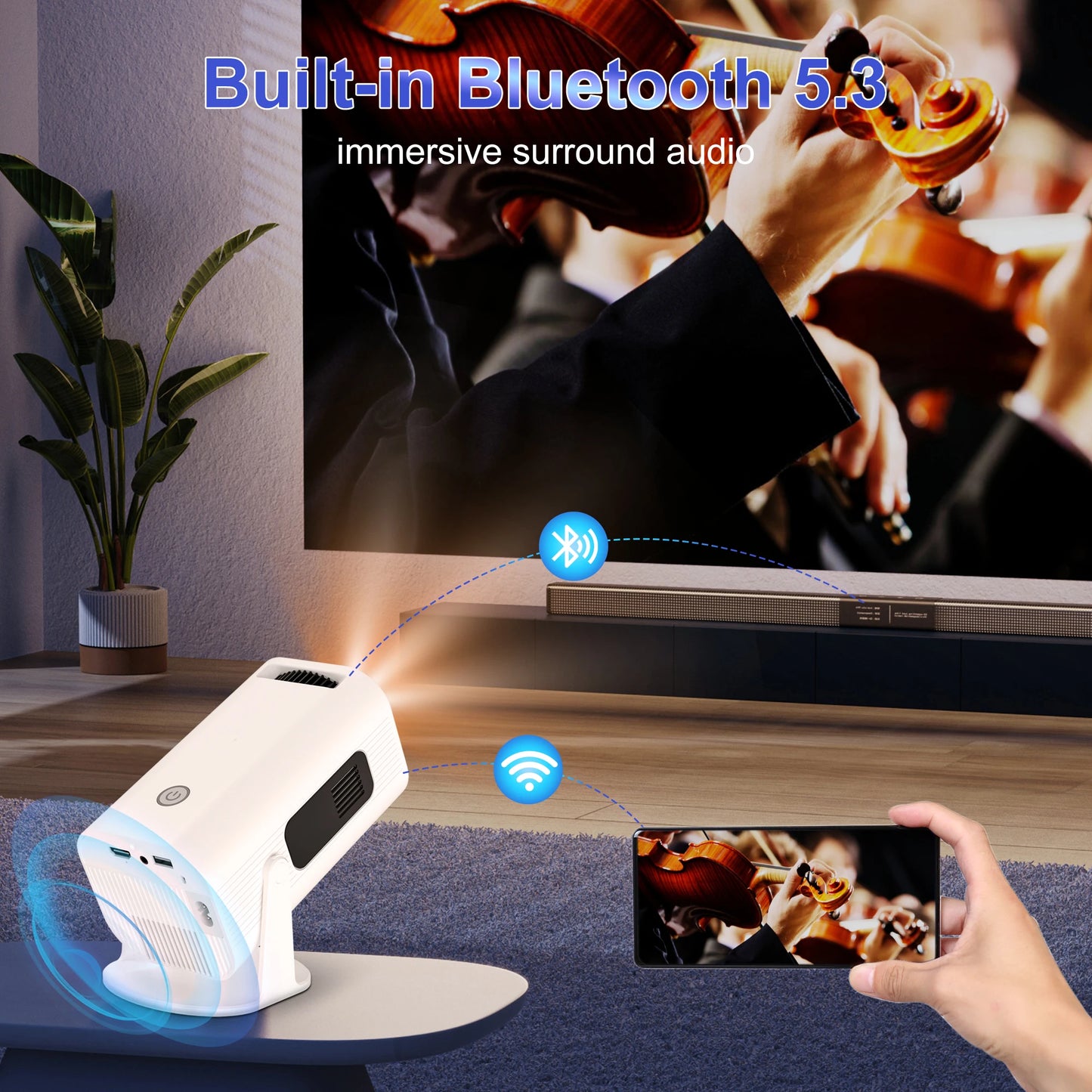 Mini Portable Projector 4K 8K - Home Cinema