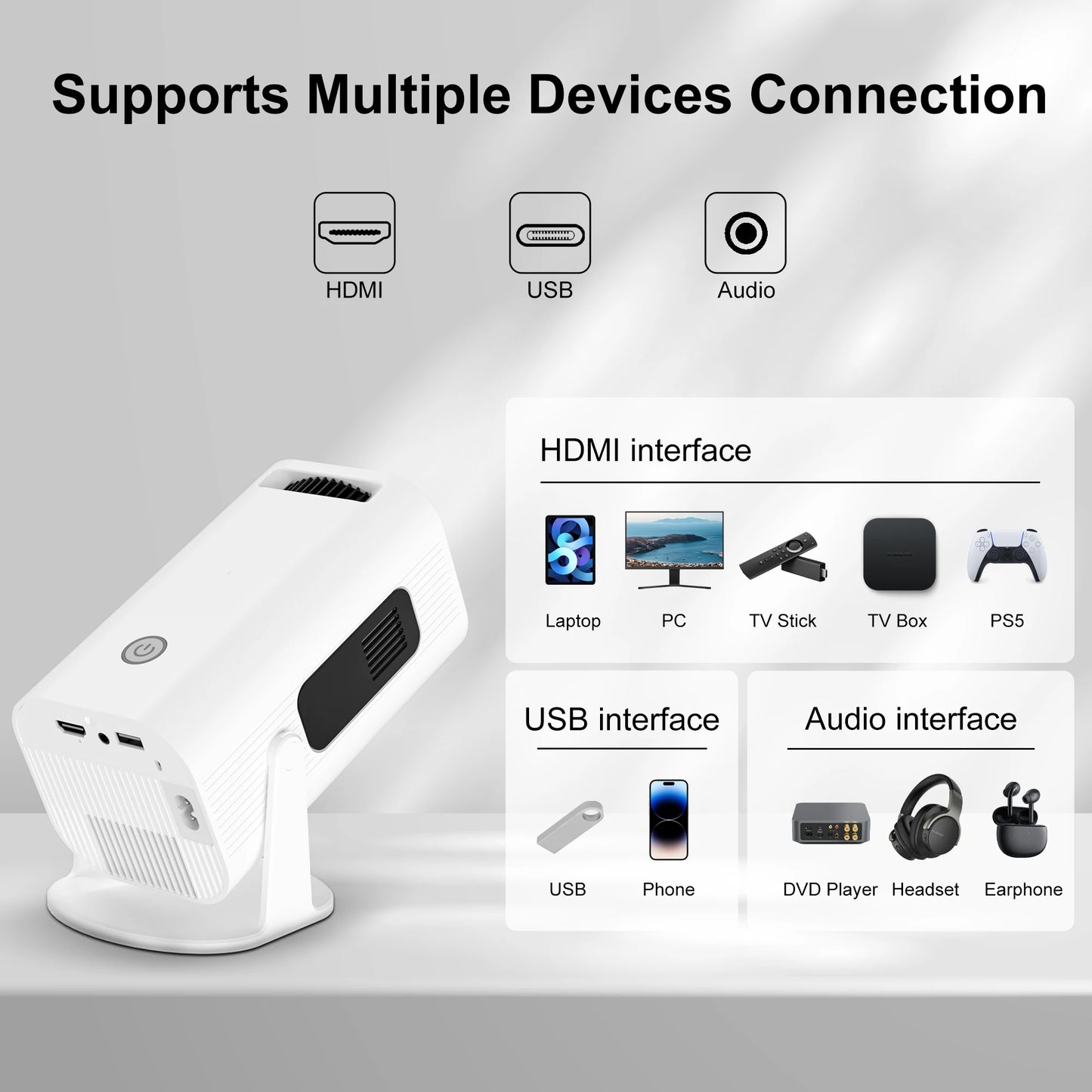 Mini Portable Projector 4K 8K - Home Cinema