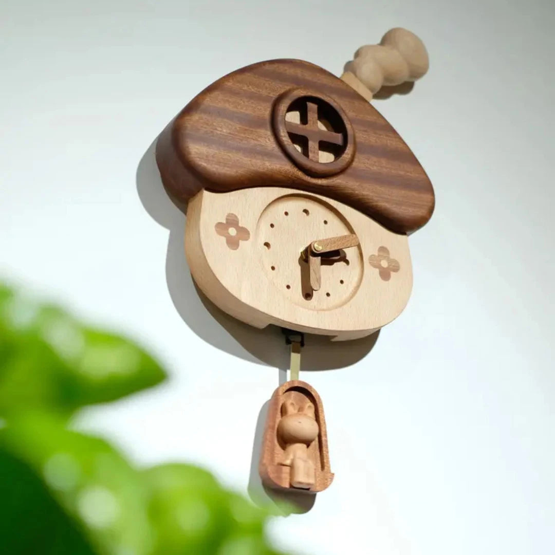 Cute Kids Room Wall Clock Wooden