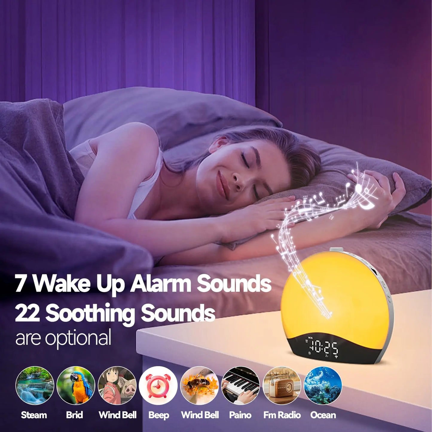 Sunrise Alarm Clock, Bluetooth FM Radio